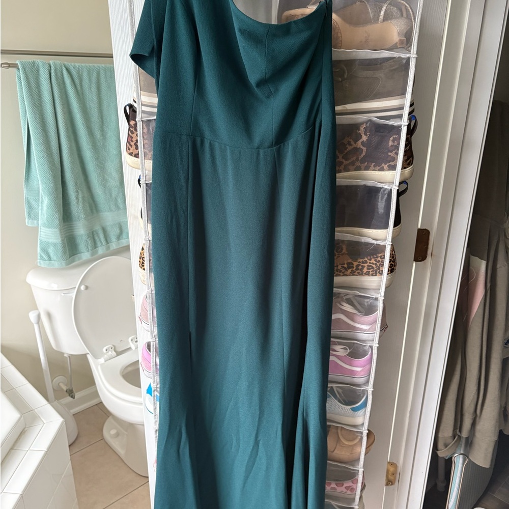 Dress the Population One Shoulder Teal Dress